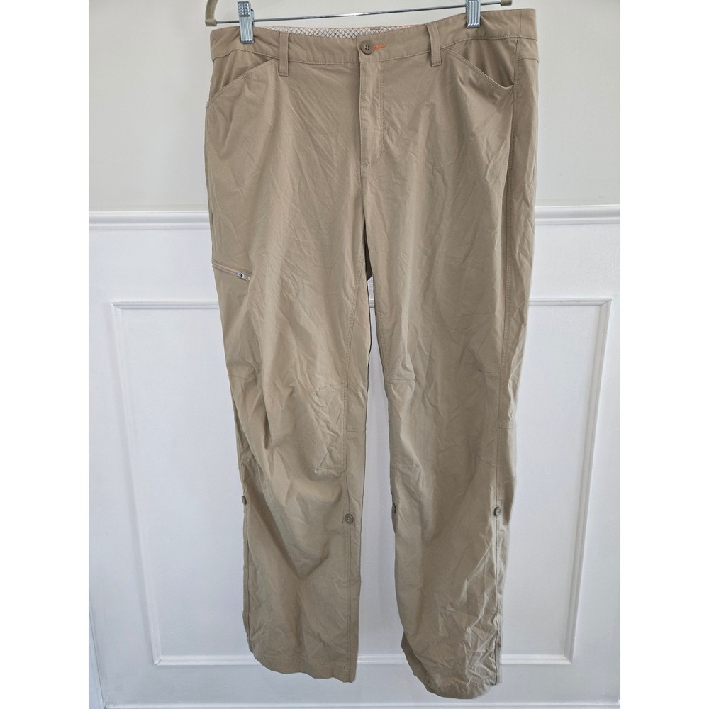 Orvis Womens Khaki Roll Up Hiking Pants Size‎ 16 Tan Lightweight Stretch Outdoor